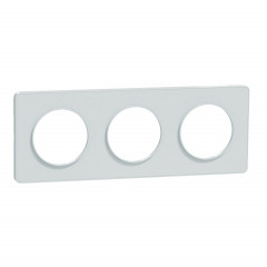 Odace Touch - plaque - blanc Recyclé - 3 postes horiz. ou vert. - entraxe 71mm