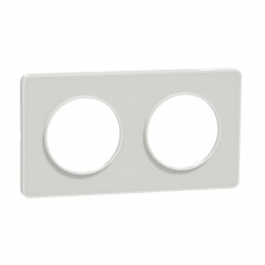 Odace Touch - plaque translucide - blanc 2 postes horiz./vert. entraxe 71mm