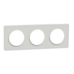 Odace Touch - plaque Translucide - blanc 3 postes horiz./vert. entraxe 71mm