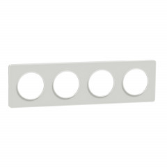 Odace Touch - plaque Translucide - blanc 4 postes horiz./vert. entraxe 71mm