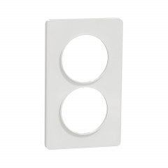 Odace Touch - plaque - blanc - 2 postes verticaux 57mm