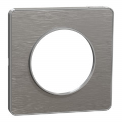Odace Touch - plaque aluminium brossé avec liseré alu - 1 poste