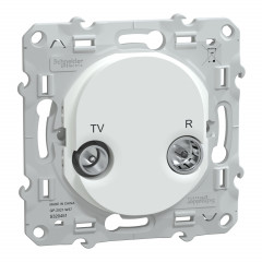 Ovalis - prise TV/R - individuel - capot de protection - intérieur - Blanc