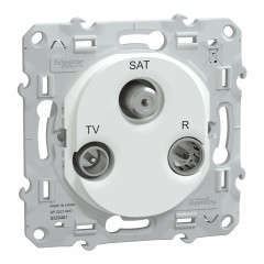Ovalis - prise TV/R/SAT pour câble coaxial - Blanc