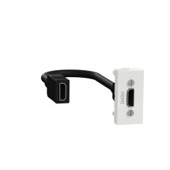 Unica - prise HDMI préconnectorisée - 1 mod - Blanc - méca seul