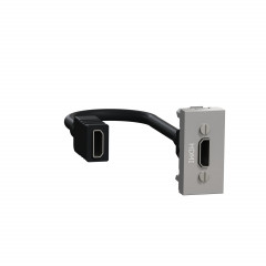 Unica - prise HDMI préconnectorisée - 1 mod - Alu - méca seul
