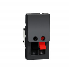Unica - prise haut-parleur 1 sortie rouge + noir - 1 mod - Anthracit - méca seul