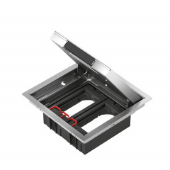 OptiLine 45 - boîte de sol - métal - 4 postes 45x45mm - plancher & dalle béton