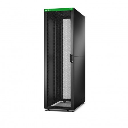 Baie EasyRack 600mm/42U/1100mm avec toit, panneau latéral, roulettes, noir