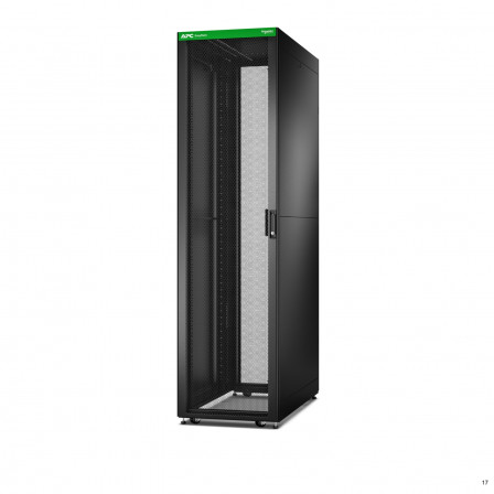 Baie EasyRack 600mm/48U/1200mm avec toit, panneau latéral, roulettes, noir