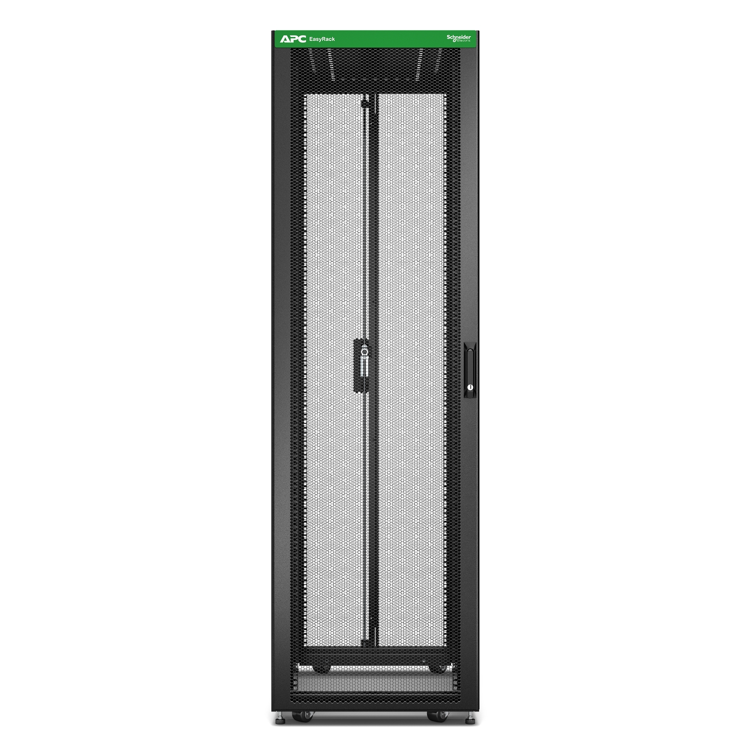 Baie EasyRack 600mm/42U/1200mm avec toit, sans panneau latéral, roulettes, noir