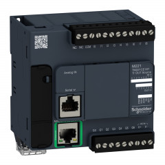 Modicon M221, contrôleur 16E/S PNP, port Ethernet+série, 24VCC