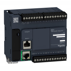 Modicon M221, contrôleur 24E/S relais, port Ethernet+série, 100/240VCA