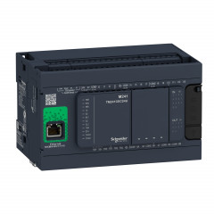 Modicon M241, contrôleur 24E/S PNP+relais, ports Ethernet+2 série, 100/240VCA