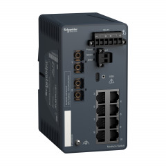 Modicon Extended Managed Switch - 8 ports cuivre + 2 ports fibre opti SM - Harsh
