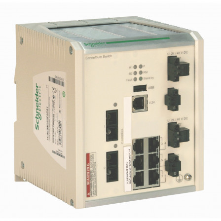 ConneXium - switch Ethernet managé RIO - 6 ports cuivre - 2 ports fibre monomode