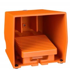 Preventa XPER - inter. à pied - simple - avec capot - métal.- orange - 2O+2F