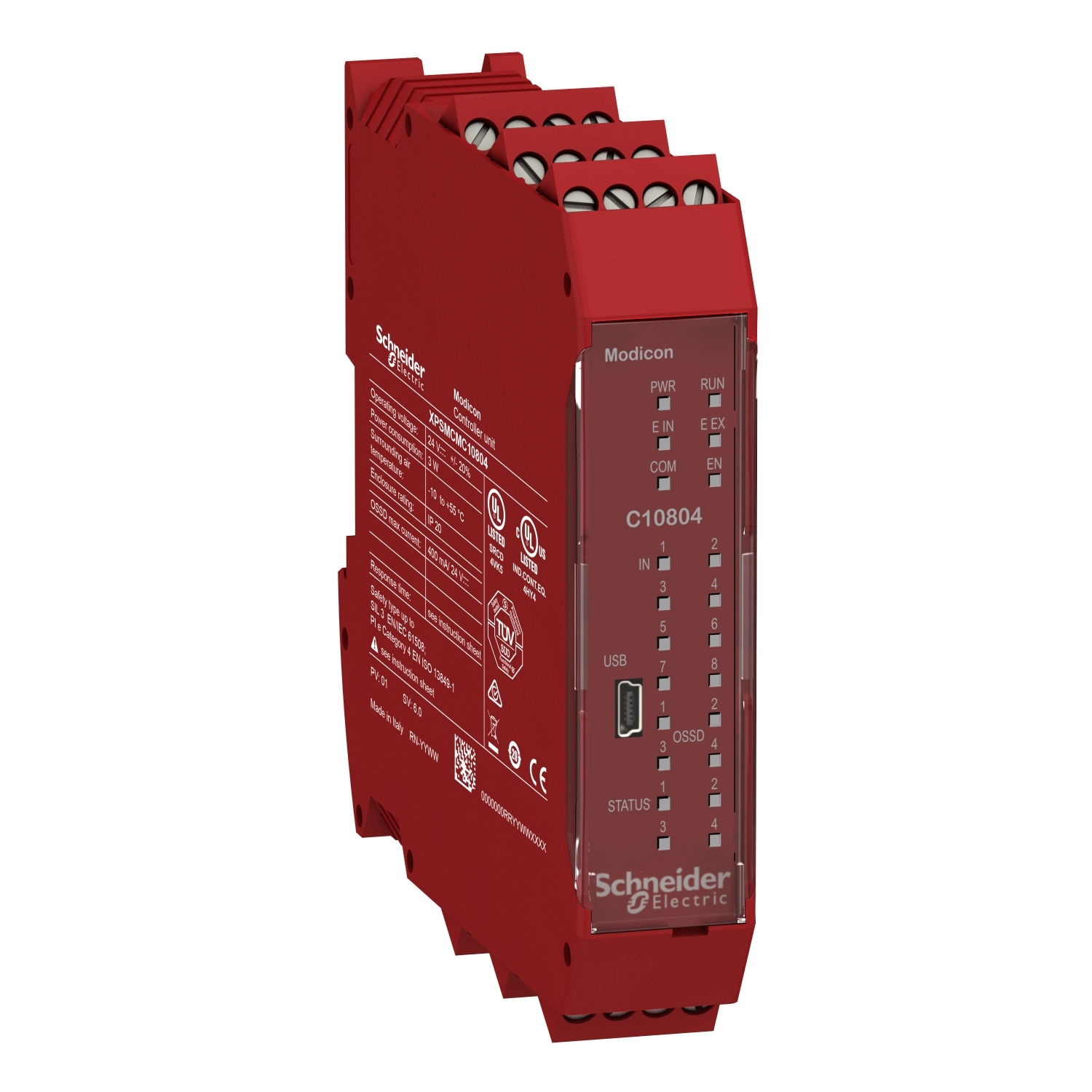 CPU-8 entrées de sécurité-4 OSSD simples-bornier à vis