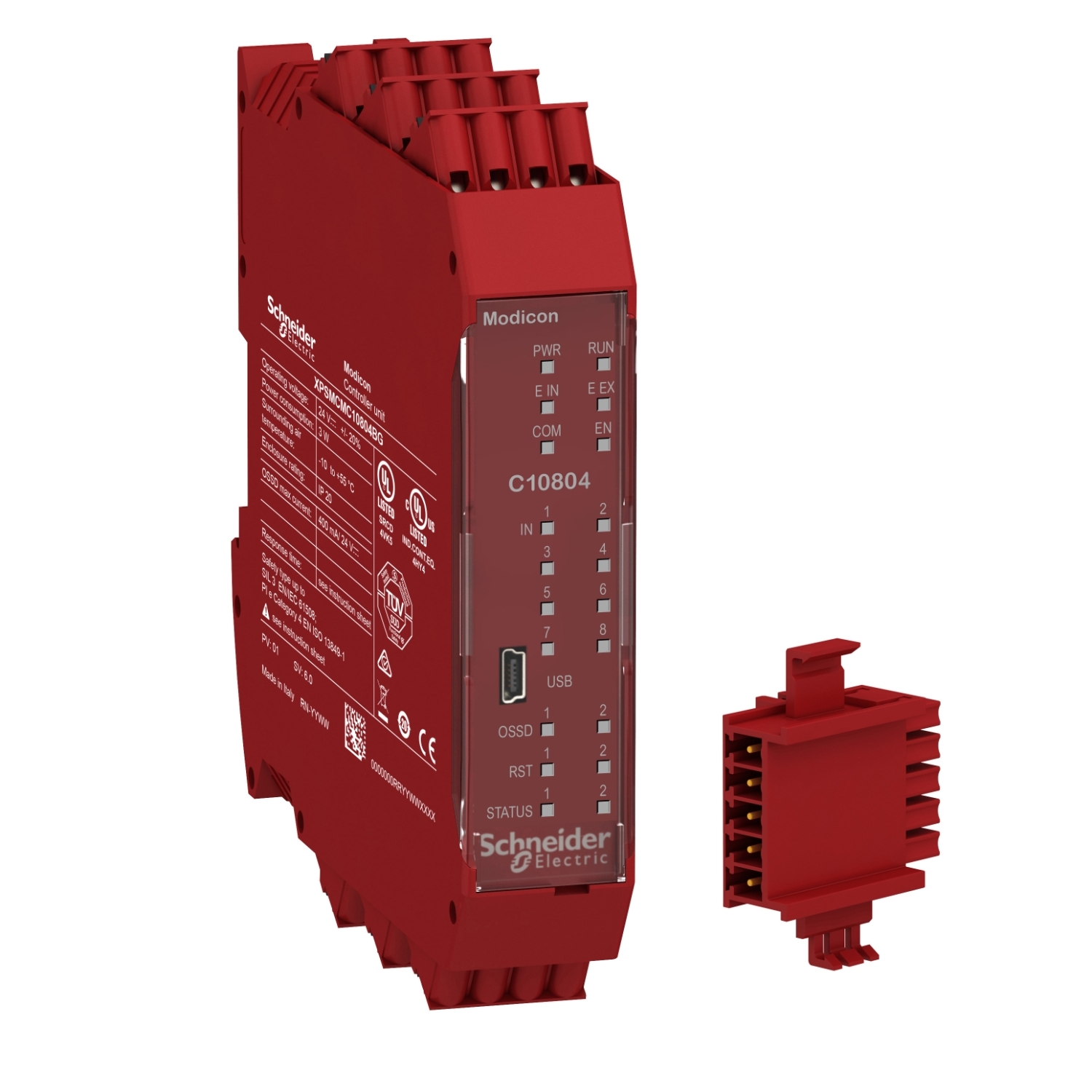 CPU-8 entrées de sécurité-4 OSSD simples-à ressort-connecteur fond de panier