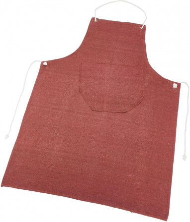 Tablier en toile rouge/marron