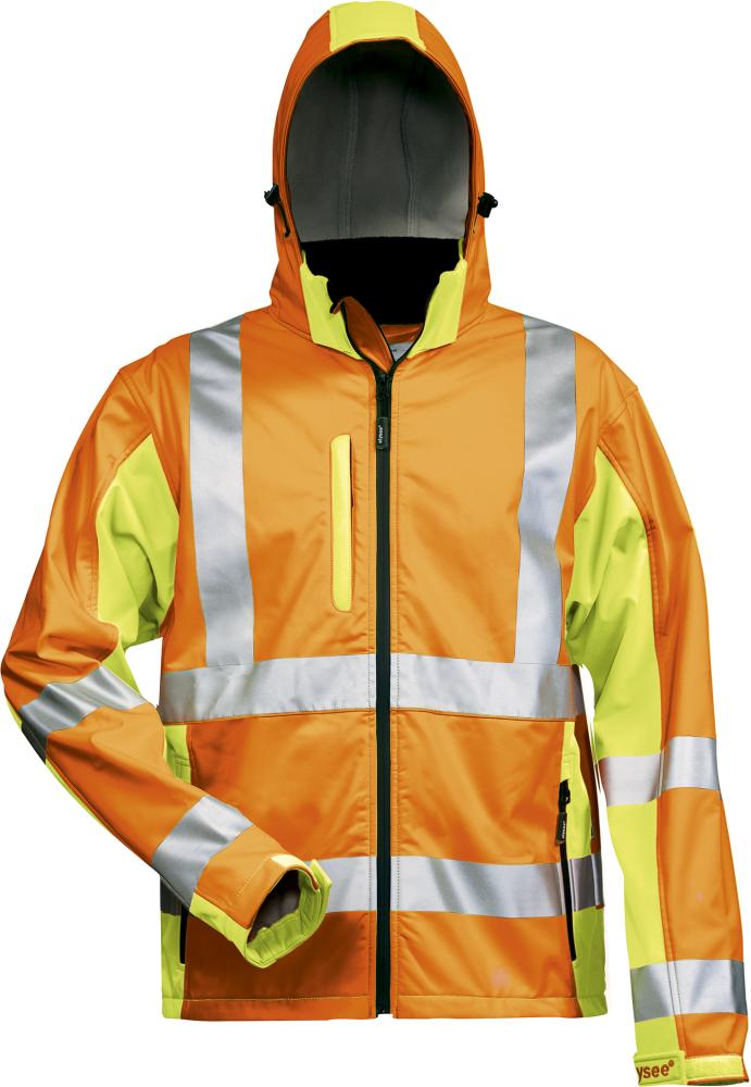 Veste haute visibilité Hoss,SoftshellT. L, orange/jaune