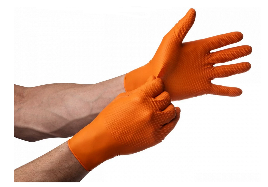 GANT NITRILE NON POUDRE ORANGE GOGRIP TAILLE S - Maintenance Industrie