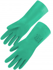 GANTS NITRILE VERT FLOQUE 30 CM T11