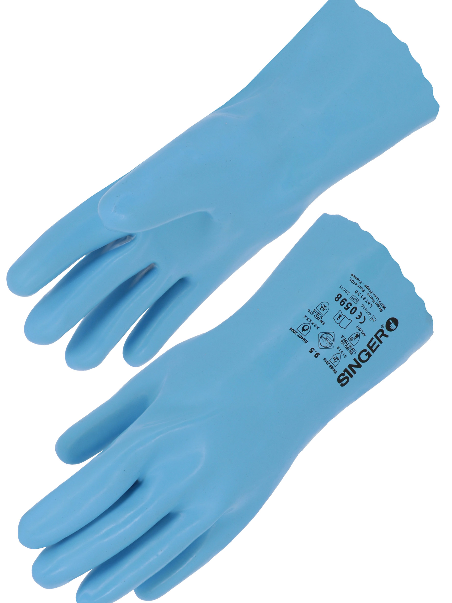GANTS LATEX BLEU/JERSEY T8.5
