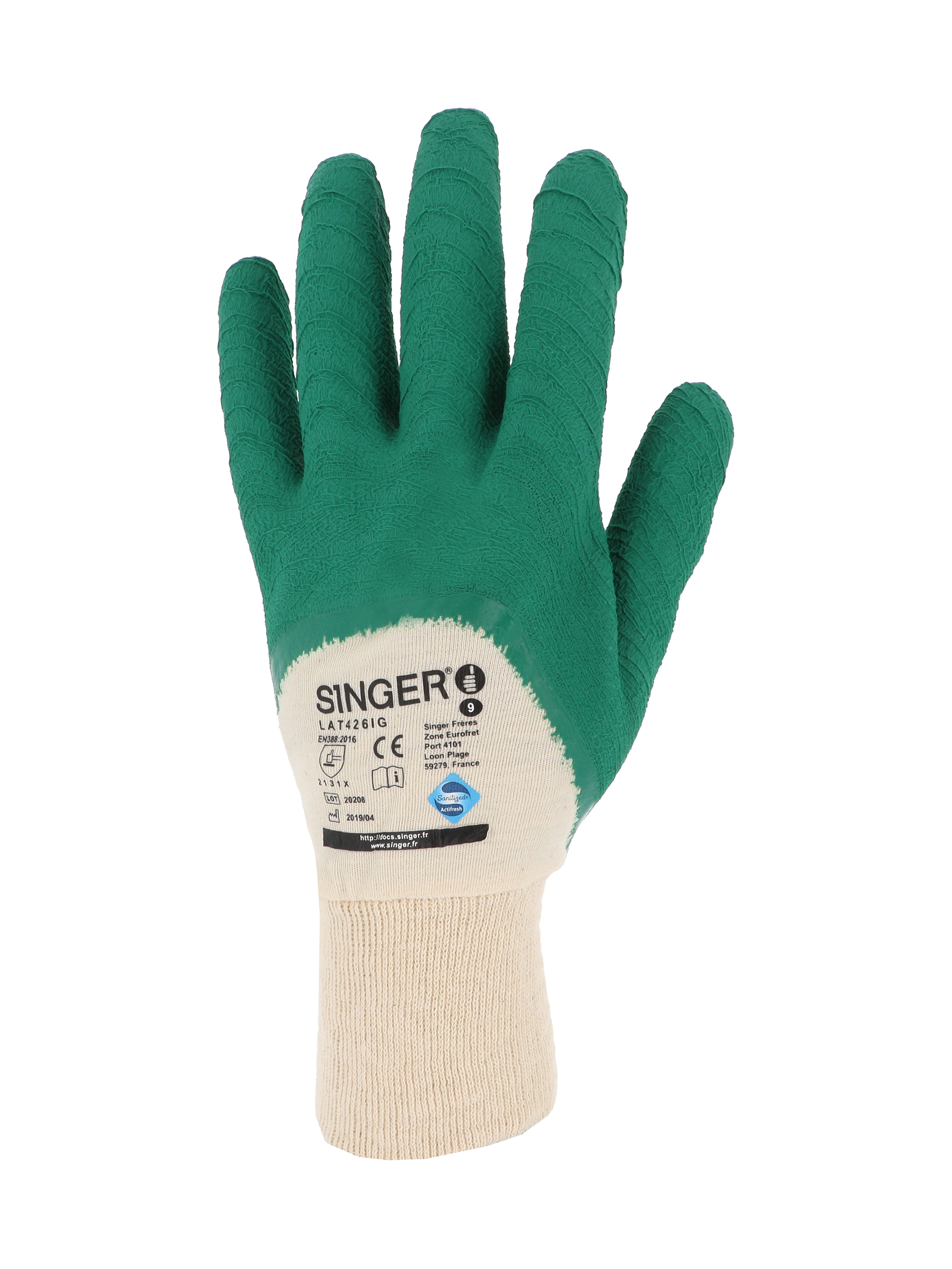 GANTS LATEX VERT S/INTERLOCK 7 CA