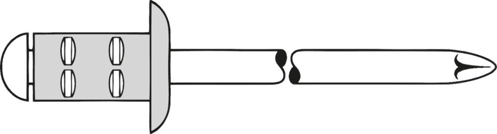 Rivet aveugle multiserrage alu tête goutte de suif 4,8x17mm 