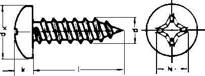 Vis à tôle DIN 7981-C3,5x 9,5 A2 