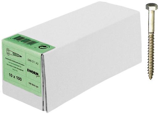 Vis bois 6 pans DIN571 6x 50 A2 inox HP 