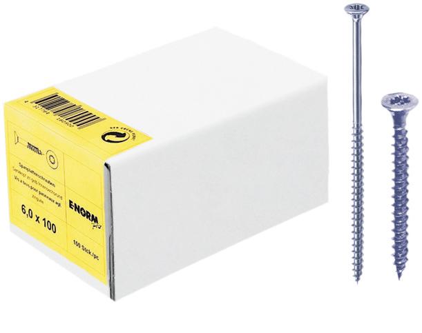 Vis pour panneau aggloméré tête fraisée zn bleu TG ISR 6,0x200/72 HP 