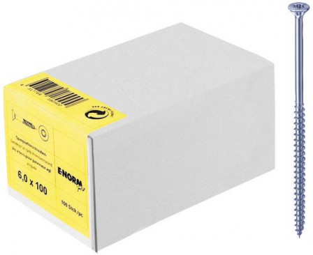 Vis pour panneau aggloméré tête fraisée zn bleu VG PZD 5,0x 80 HP E-NNORMpro