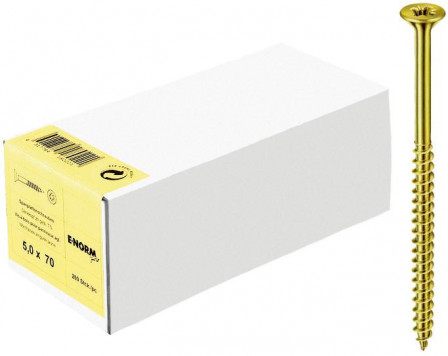 Vis pour panneau aggloméré tête fraisée zn jaune TG PZD 6,0x140/72 HP 