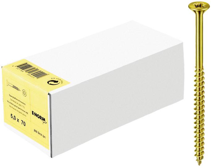 Vis pour panneau aggloméré tête fraisée zn jaune TG PZD 6,0x140/72 HP 