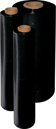 Film plastique extensible noir 23µm 500mm de large, 300m de long