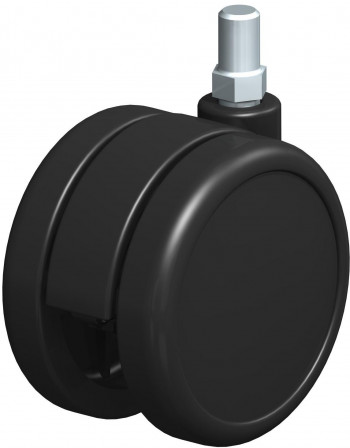 Roulette jumelée pivotante en matière synthétique