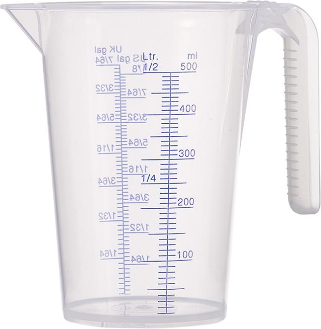 Godet de mesure polypropylène 0,5l transparent Pressol