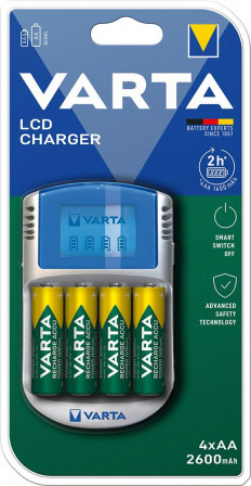 Chargeur LCD Charger pour4 batteries AA/AAA avec 4atteries AA 2700mAh,adaptateur 12V,câble USB 