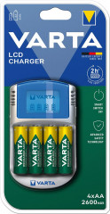 Chargeur LCD Charger pour4 batteries AA/AAA avec 4atteries AA 2700mAh,adaptateur 12V,câble USB 