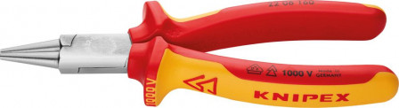 Pince à becs ronds VDE avec branches multicomposant 160mm