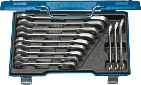 Jeu de clés plates à cliquet réversible 8-19mm 12 pièces 