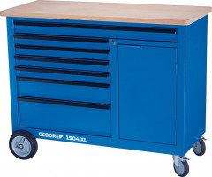 Établi roulant XL avec compartiment et 6 tiroirs 