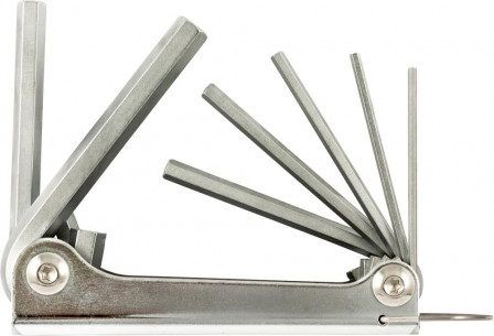 Jeu de clés mâles coudéessur monture métal 2,5-10 mm 7 pièces