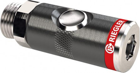 Raccord de sécurité avec bouton-poussoir rotatif DN 7,4mm filetage mâle F1/2