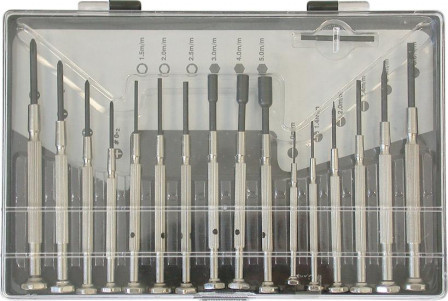 Jeu de tournevis d'horloger 16 pièces