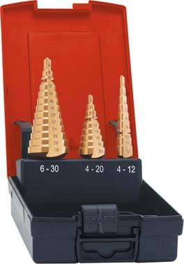 Jeu de forets étagés HSS TiN 4-12/12-20/20-30mm 