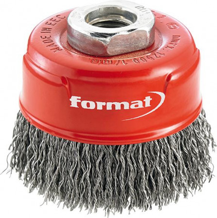 Brosse boisseau Longlife acier M14 ondulée 60x mm