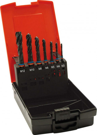 Jeu de tarauds machine Fat Tandem DIN376 HSSE vapeur type N 6H trou borgne M3-M12 